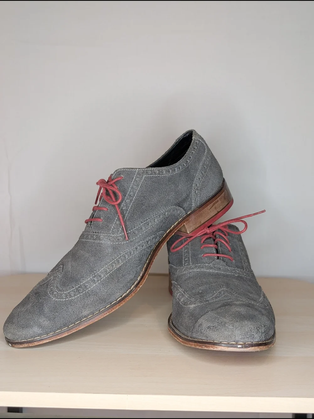 Cole Haan Air Colton Oxford Shoes Suede Gray Wingtips Mens 12M C09579
